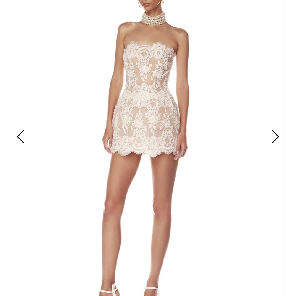 Maraya Blanc Lace Mini Dress Bronx and Banco